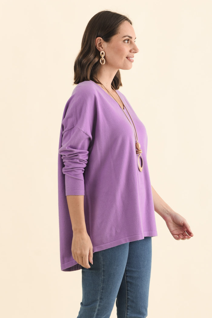 Ronnie Lilac Knit Jumper,Brunette model,alt text|model:MJ