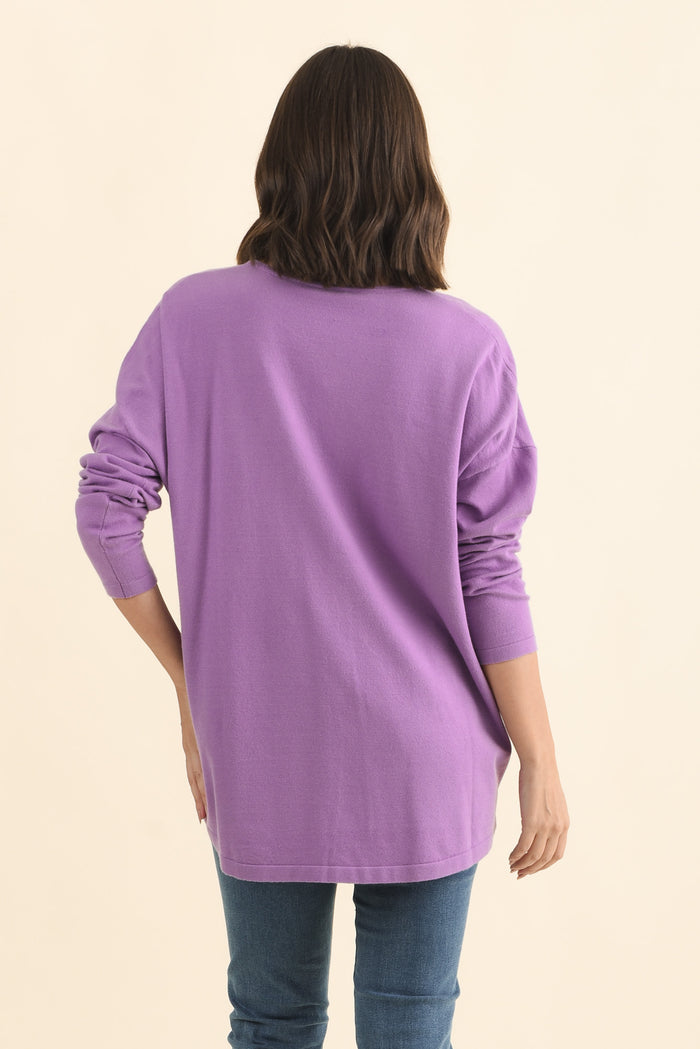 Ronnie Lilac Knit Jumper,Brunette model,alt text|model:MJ
