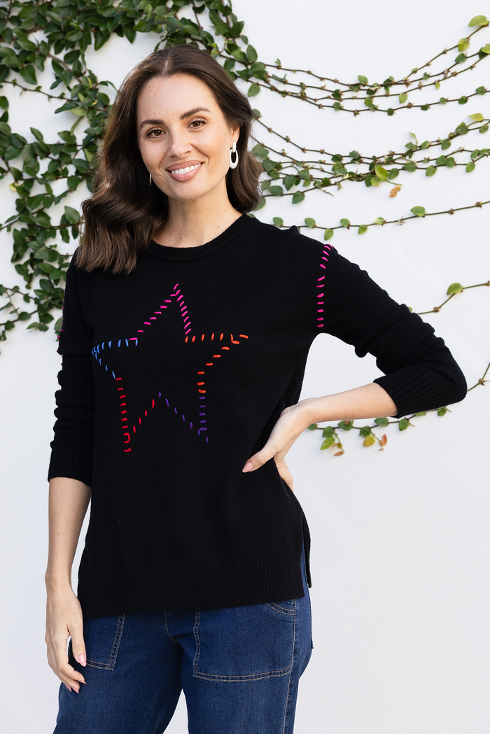 Rowley Black Star Knit Jumper