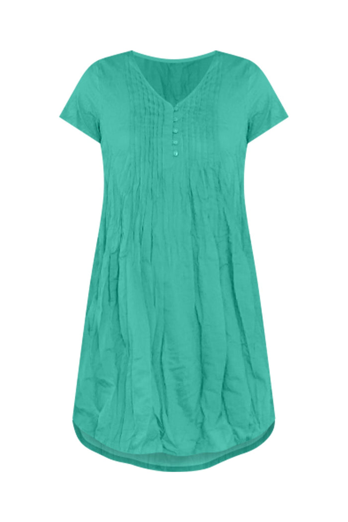 Sabina Green Crinkle Cotton Dress,ghost-mani