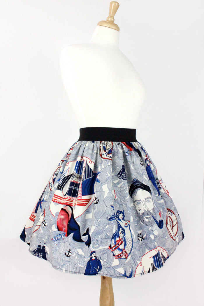 Sailor Jerry Rockabilly Nautical Pleated Skirt  #PS-J111