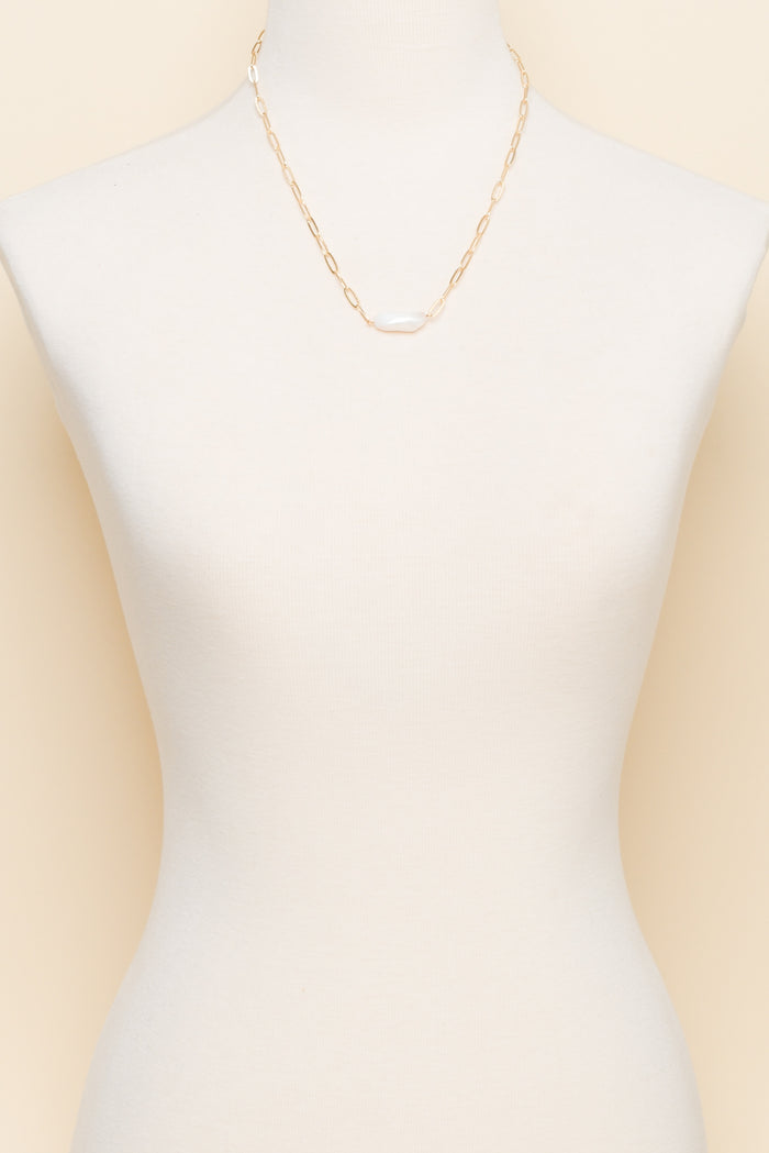 Sallie Gold Pearl Necklace