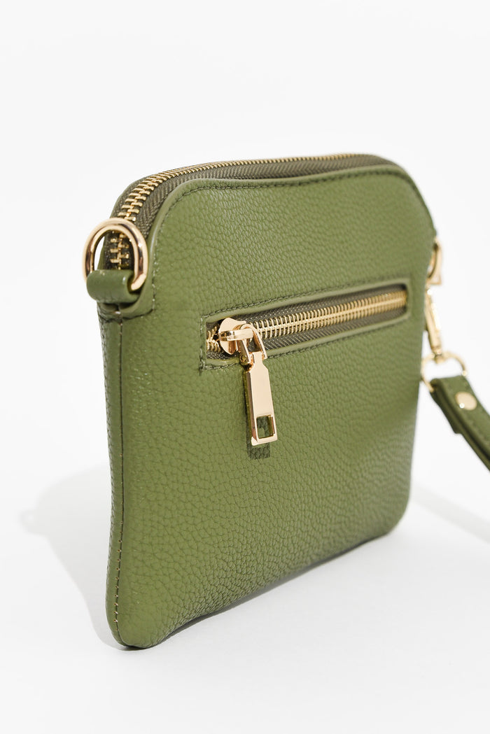 Sally Khaki Mini Crossbody Bag