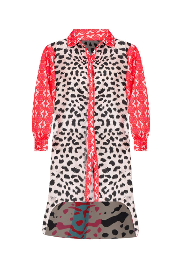 Samantha Pink Leopard Tunic,ghost-mani