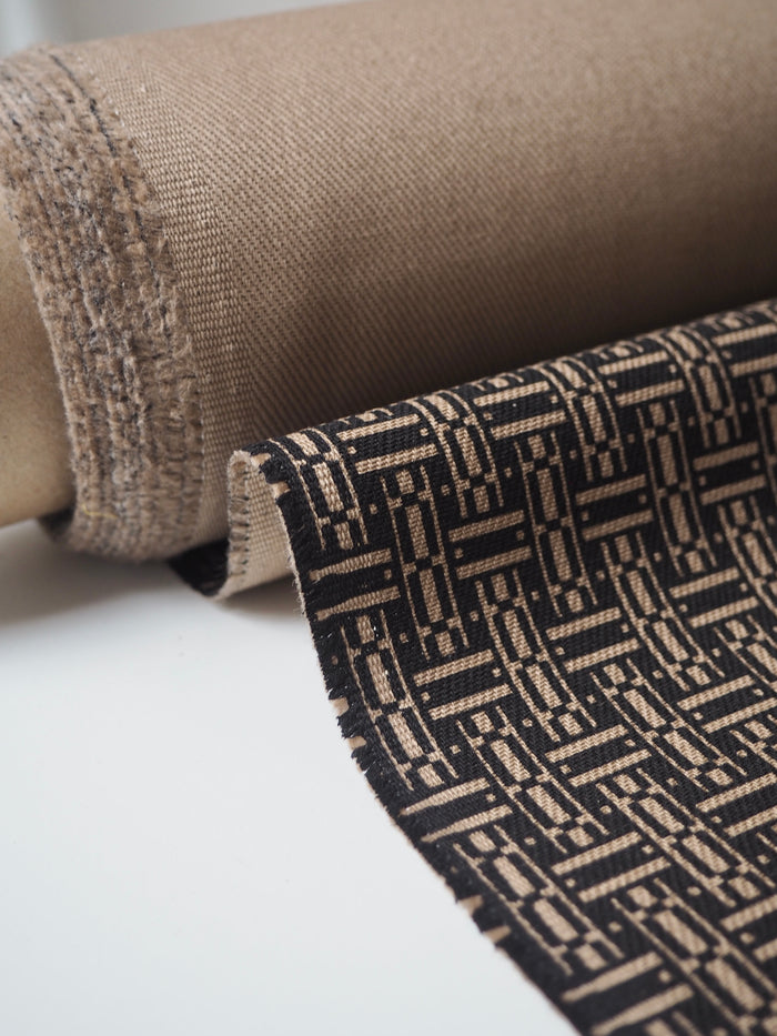 Sand Parquet Cotton Twill