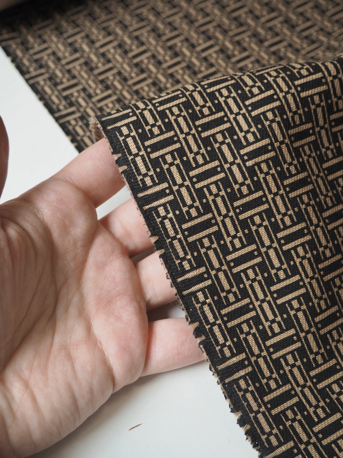 Sand Parquet Cotton Twill