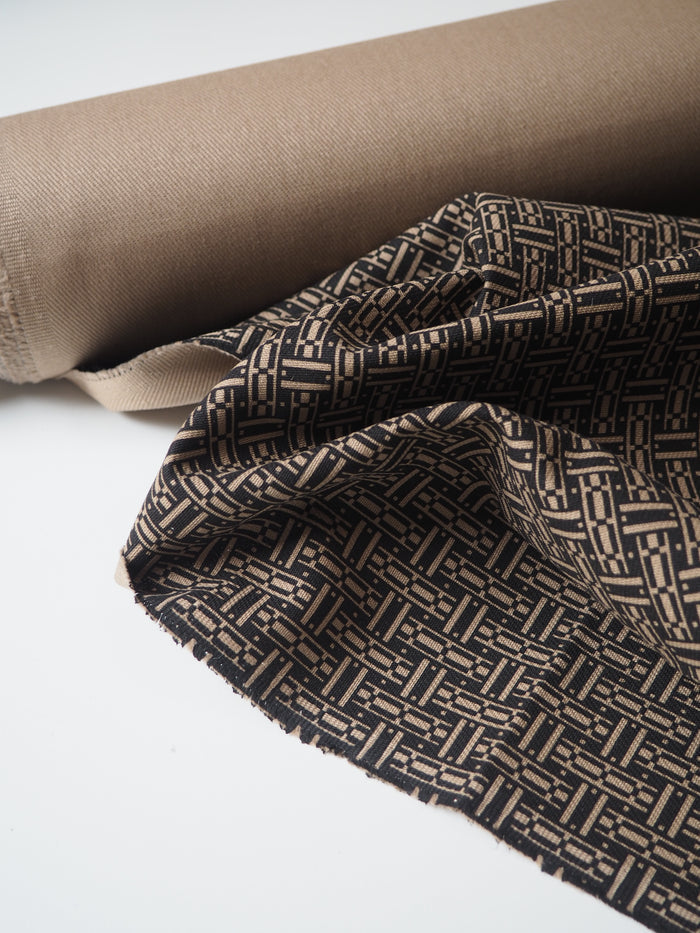 Sand Parquet Cotton Twill