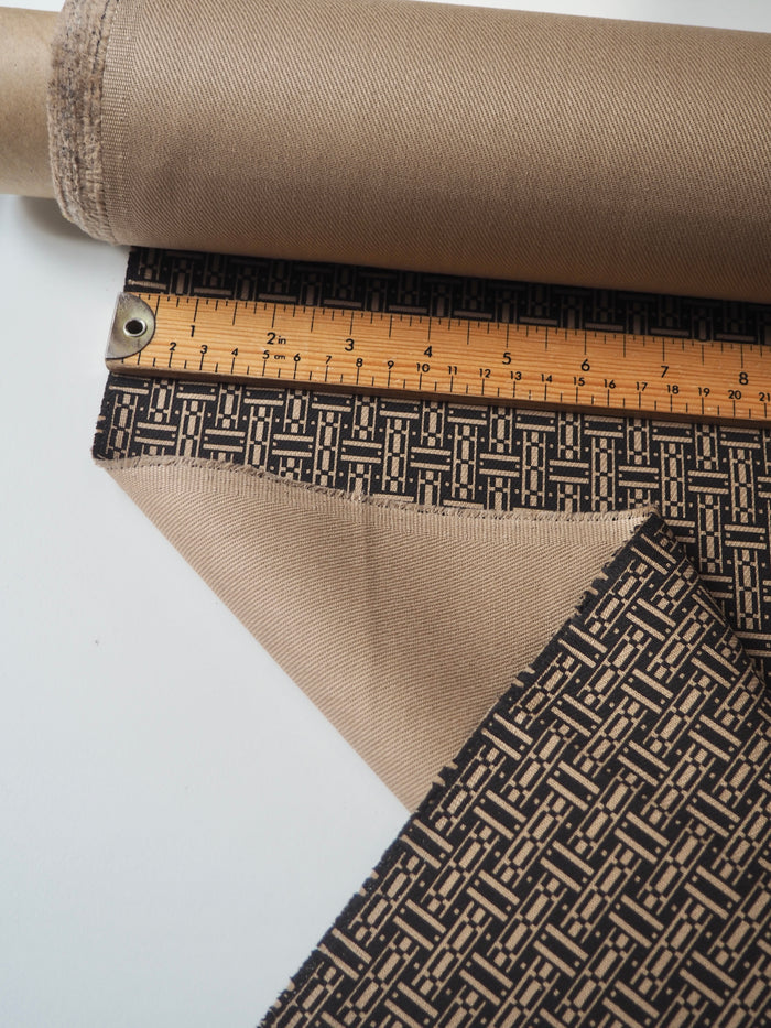 Sand Parquet Cotton Twill