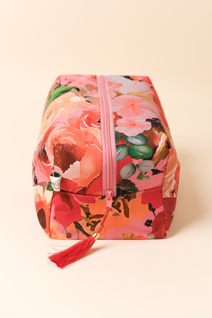 Selva Pink Rose Cotton Toiletry Bag