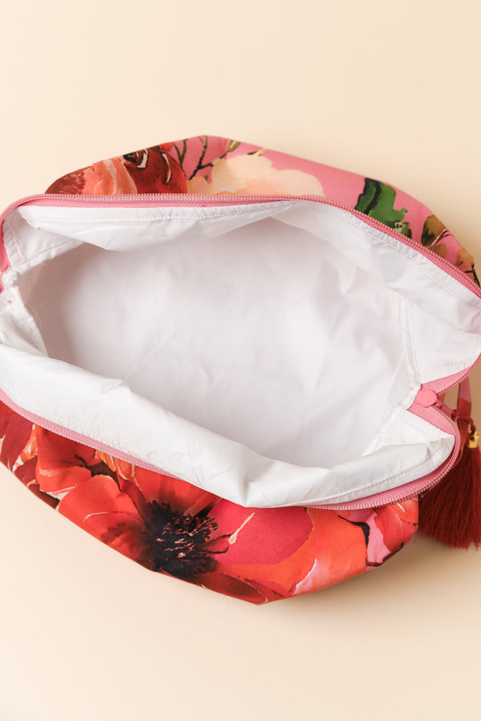 Selva Pink Rose Cotton Toiletry Bag