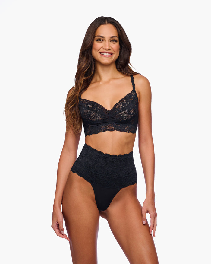 Black Thong - Never Say Never Sexy High Waisted Thong Shapewear