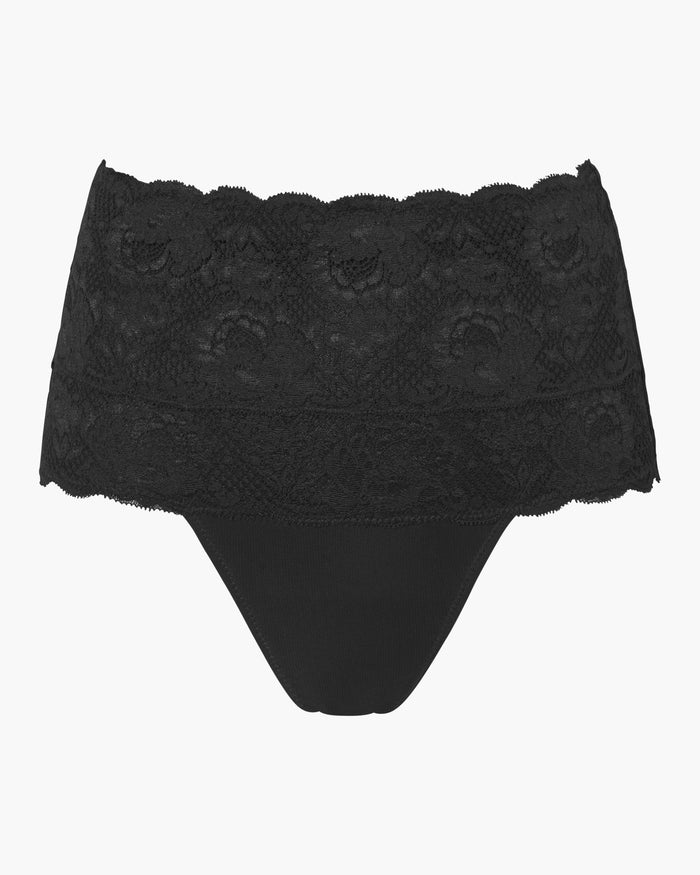 Black Thong - Never Say Never Sexy High Waisted Thong Shapewear