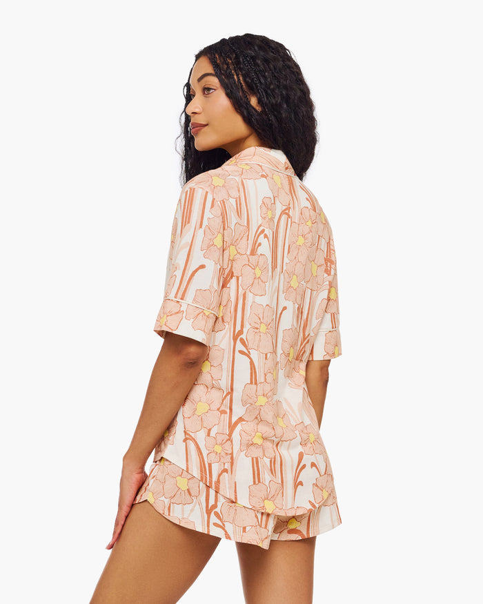 Print Set - Pima Lusso Printed Short Sleeve Top & Boxer Set