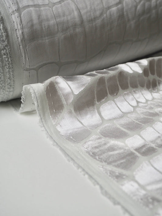 Silver Croc Silk/Viscose Burnout Chiffon