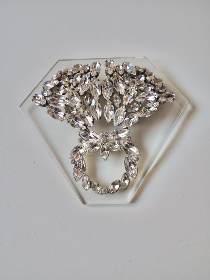 Silver Crystal Clear Brooches