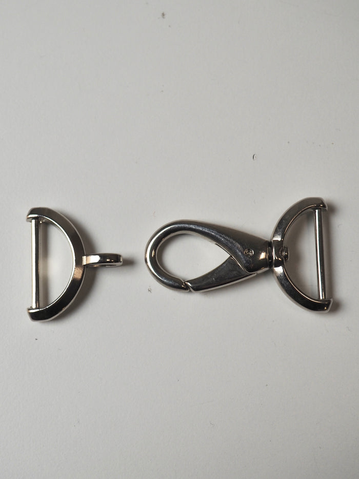 Silver Swivel Lobster Clasp + Hook 30mm