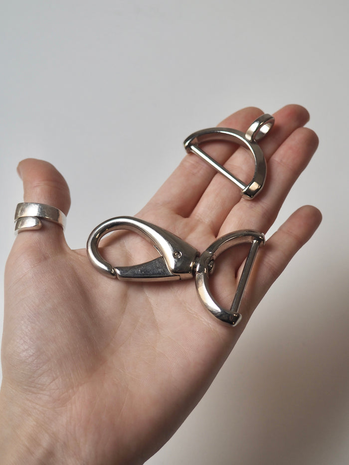 Silver Swivel Lobster Clasp + Hook 30mm