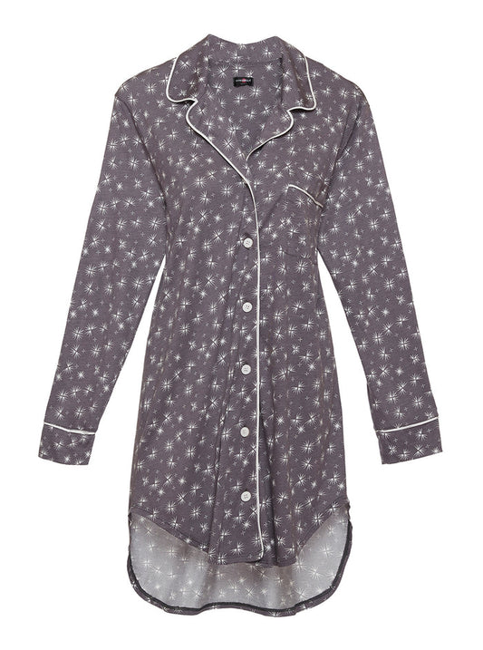 Gray Top, Bella Printed Sleep Shirt