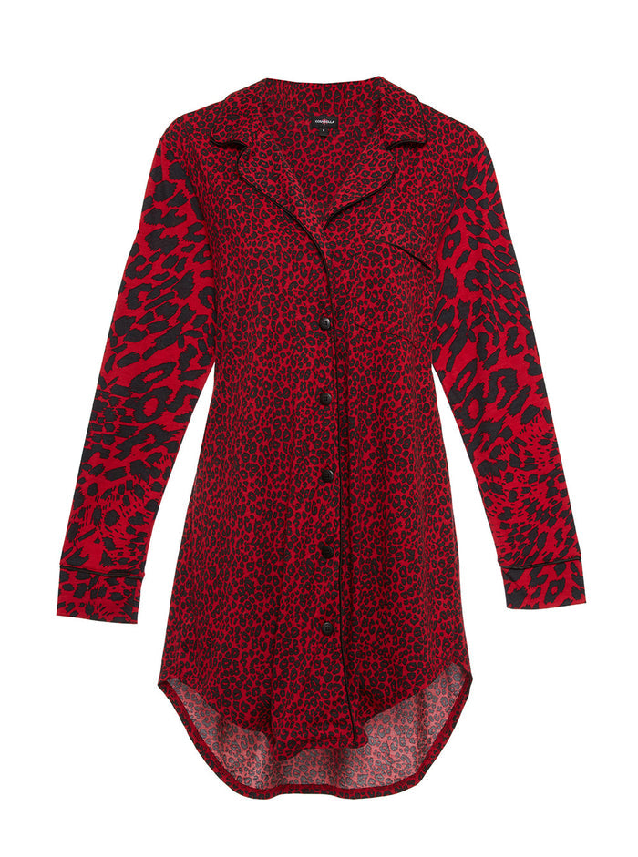 Red Top - Bella Printed Sleep Shirt