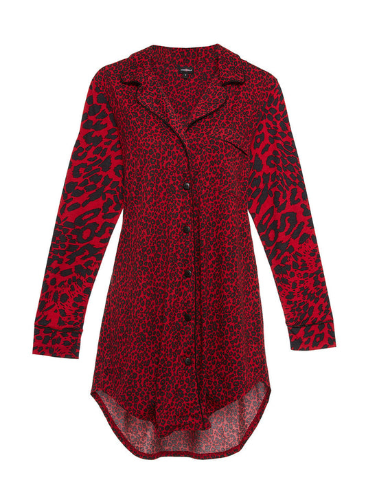 Red Top - Bella Printed Sleep Shirt