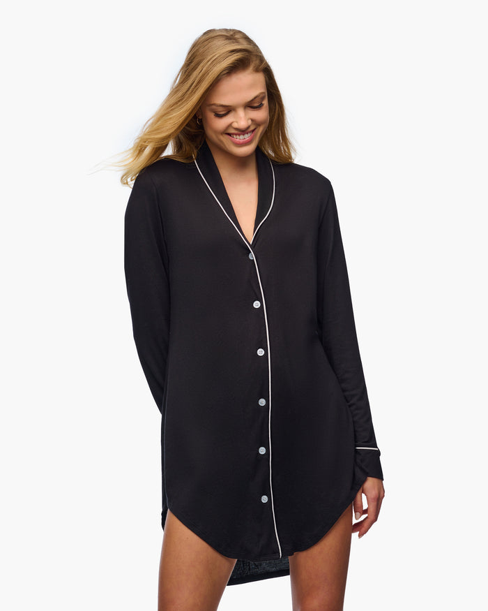 Black Shirt - Pima Lusso Sleepshirt