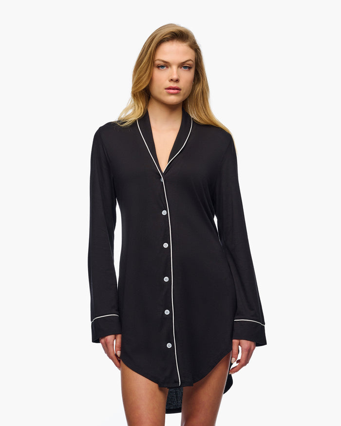 Black Shirt - Pima Lusso Sleepshirt