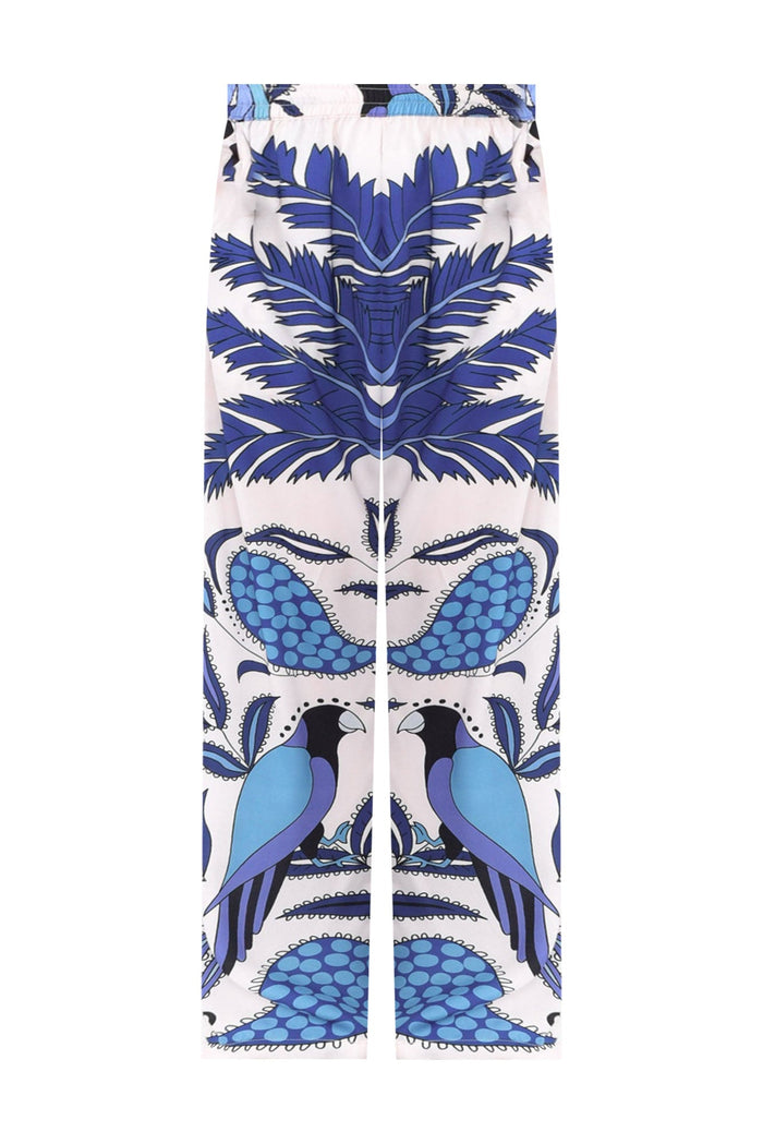 Sona Blue Tropical Wide Leg Pants,ghost-mani