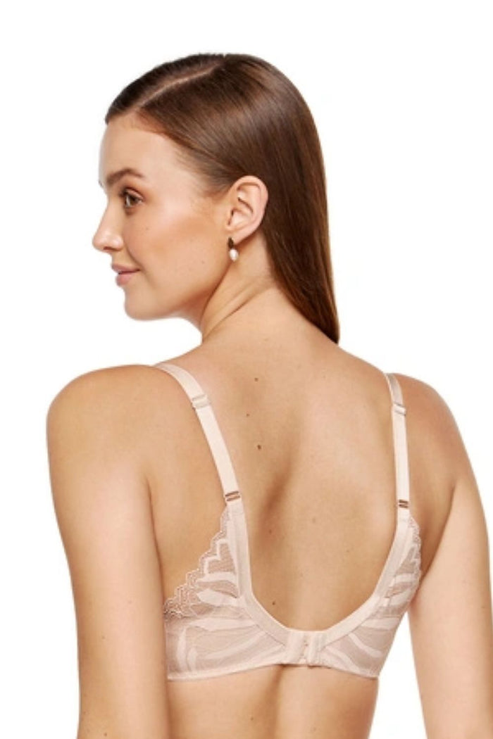 Soutien-gorge dentelle tulle semi-soft beige Eclipse - Gorteks image 3
