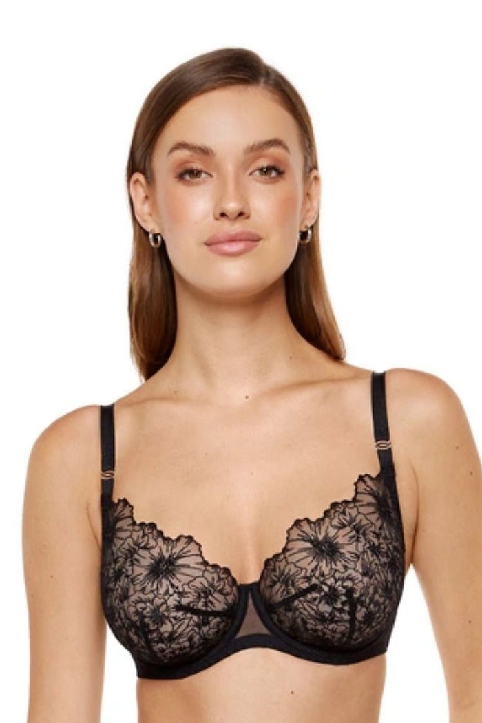 Soutien-gorge satin tulle soft noir - Gorteks image 1