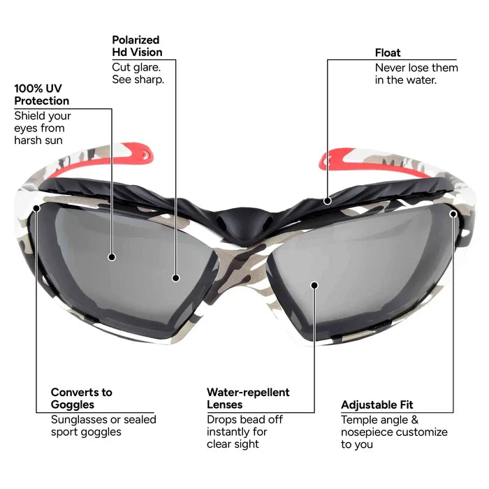 Sports Floating Convertable Polarized Sunglasses UV400 | Amphibia - Camo