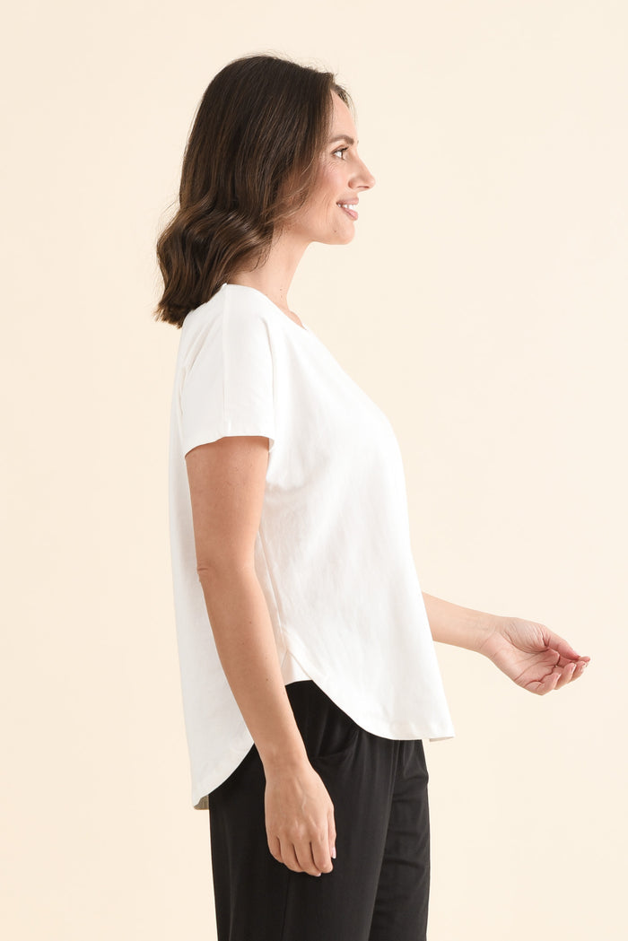 Stevie White Cotton Tee