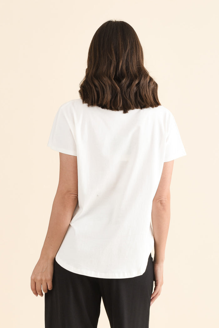 Stevie White Cotton Tee