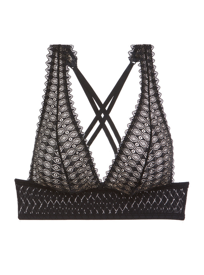 Black Bralette, Lunna Tall Triangle Bralette