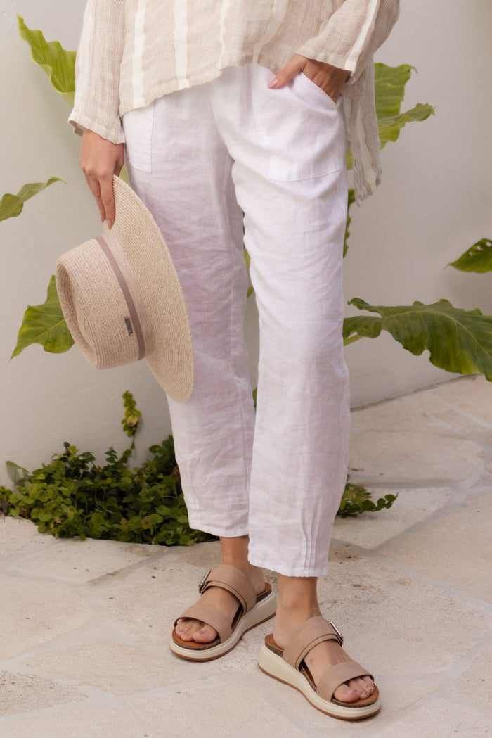 Tatum White Linen Pants,Lifestyle