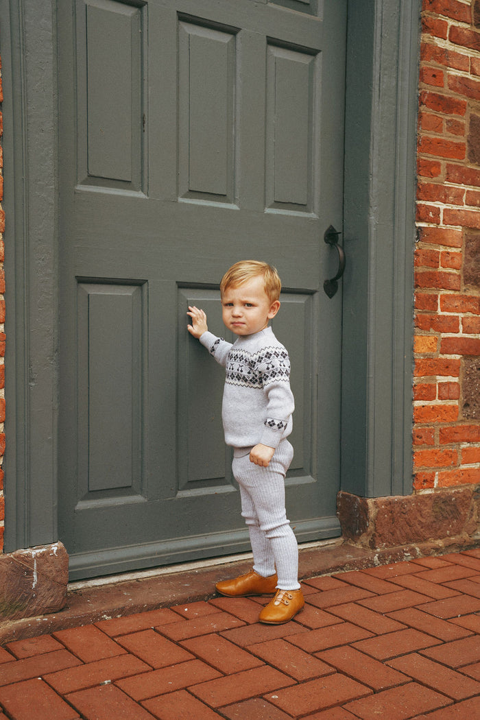 Toddler Boys 2 Piece Set – Grey / Blue – Fair Isle