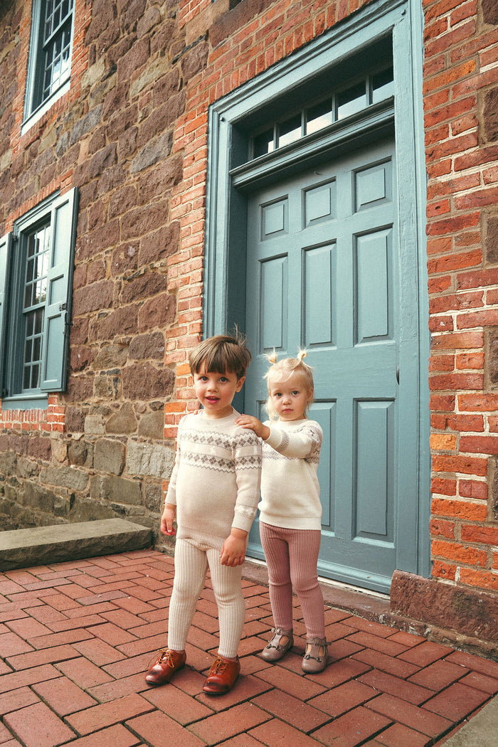 Toddler Boys 2 Piece Set – Taupe – Fair Isle