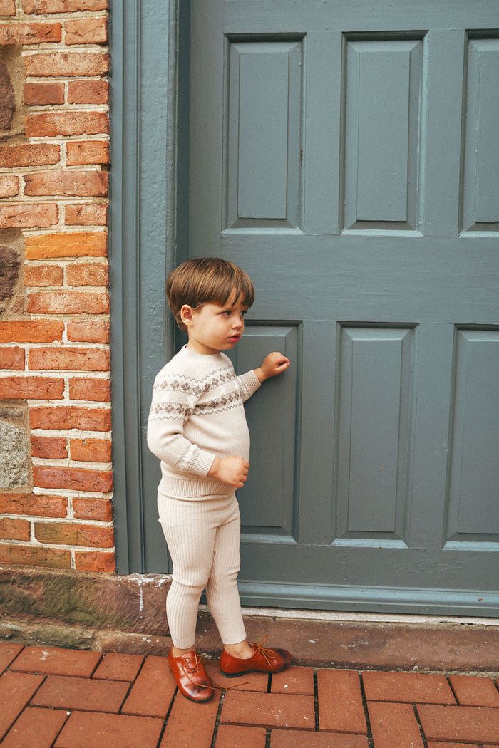Toddler Boys 2 Piece Set – Taupe – Fair Isle