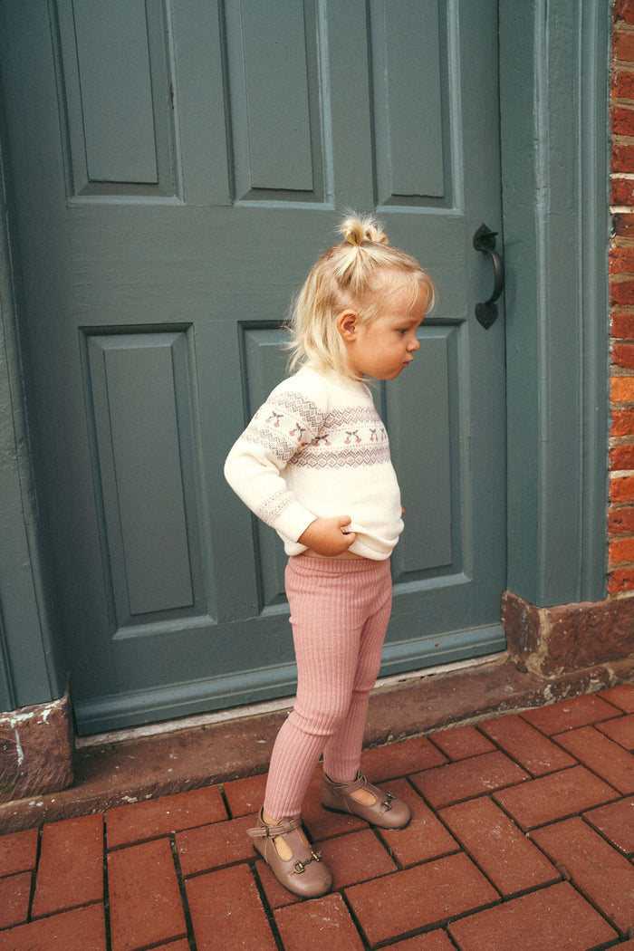 Toddler Girls 2 Piece Set – Ivory Mauve – Fair Isle