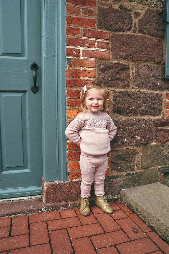 Toddler Girls 2 Piece Set – Mauve – Fair Isle
