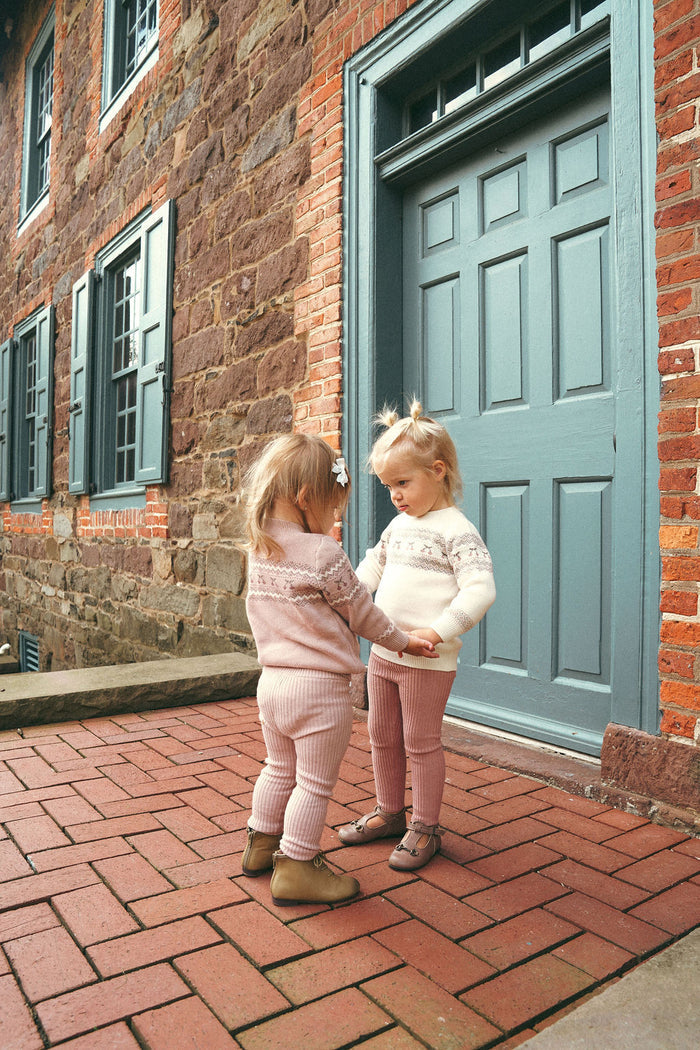 Toddler Girls 2 Piece Set – Mauve – Fair Isle