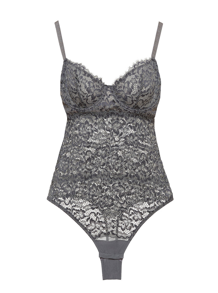 Gray Teddy, Pret A Porter Underwire Bodysuit