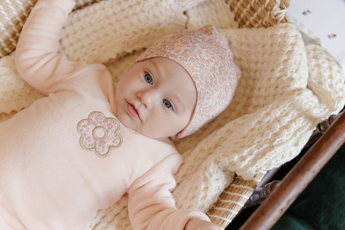 Velour Liberty Floral Collection - Footie + Beanie