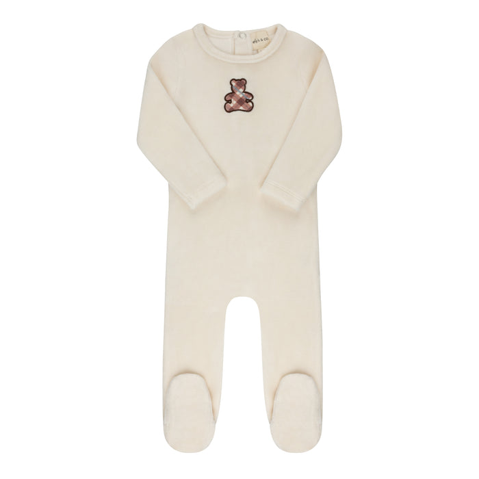 Velour Plaid Bear Collection - Footie