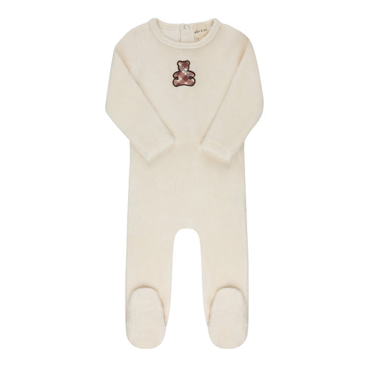 Velour Plaid Bear Collection - Footie