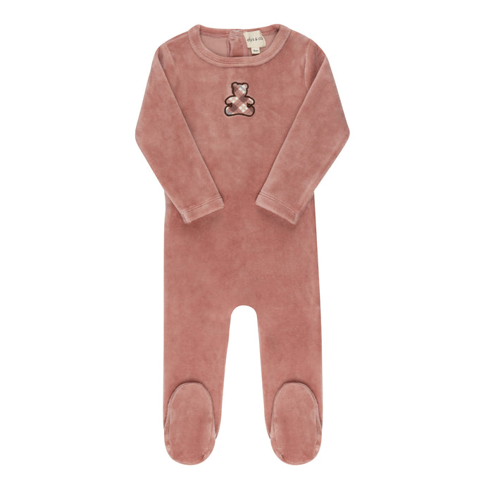 Velour Plaid Bear Collection - Footie