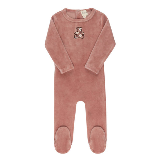 Velour Plaid Bear Collection - Footie