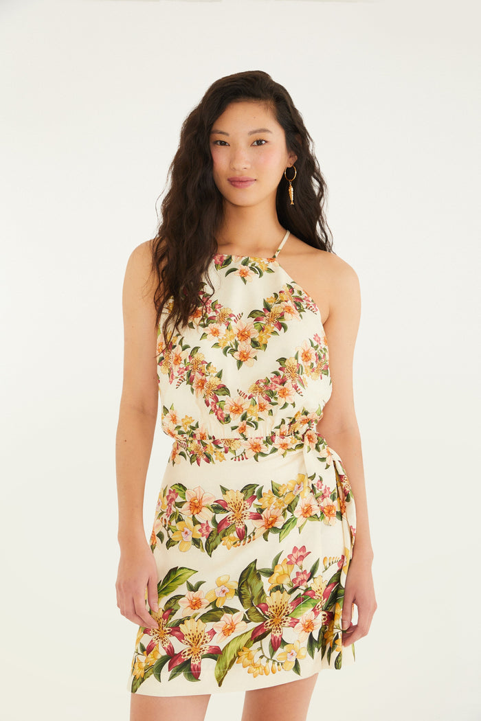 VESTIDO MINI ESTAMPADO FLORAL DE MALI
