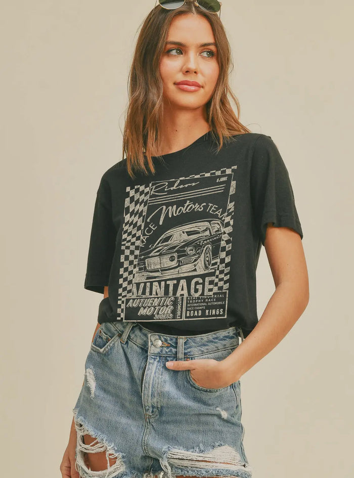 Vintage race motors graphic tee