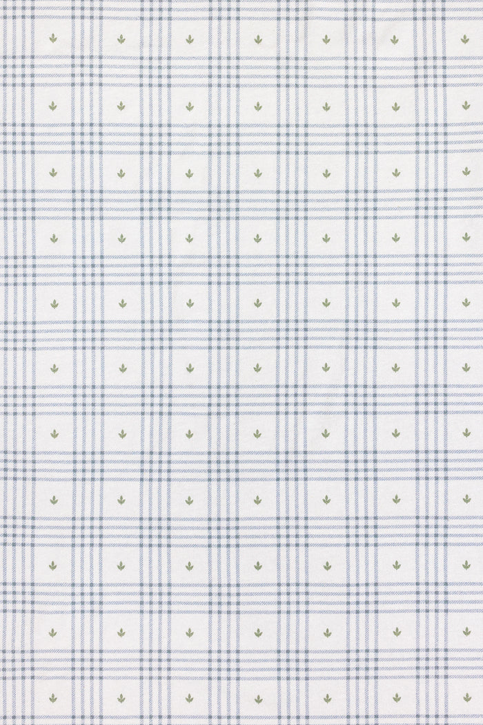 Waterproof Crib Sheets – Blue - Floral Plaid Collection