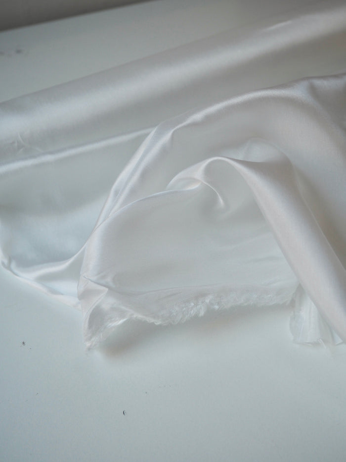 White Acetate/Cupro Satin Lining